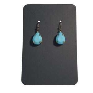 Vintage Blue Acrylic Drop Dangle Earrings Handcrafted Jewelry Gift Women Mom